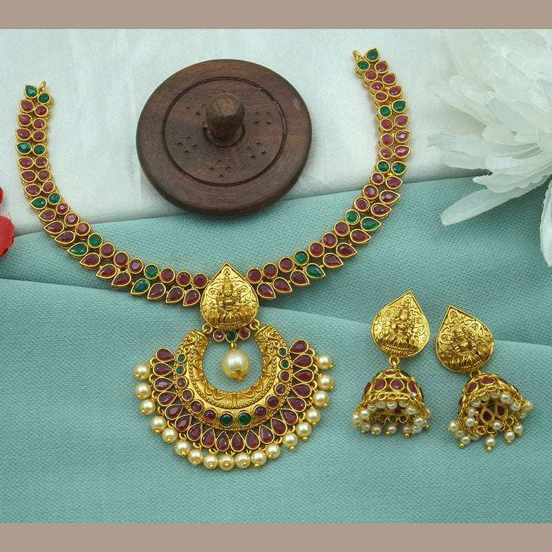 Diksha Collection Gold Plated Necklace Set