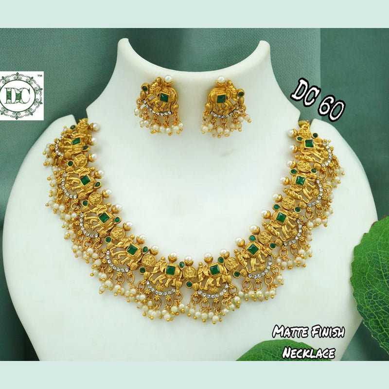 Diksha Collection Gold Plated Choker Necklace Set