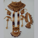 Neetu Art Gold Plated Maroon Stone And Kundan Bridal Jewellery Set for Women  - NABridal65