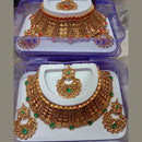Neetu Art Gold Plated Kundan Stone Choker Necklace Set With Maang tikka