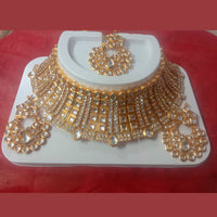 Neetu Art Gold Plated Kundan & Austrian Stone Choker Necklace Set