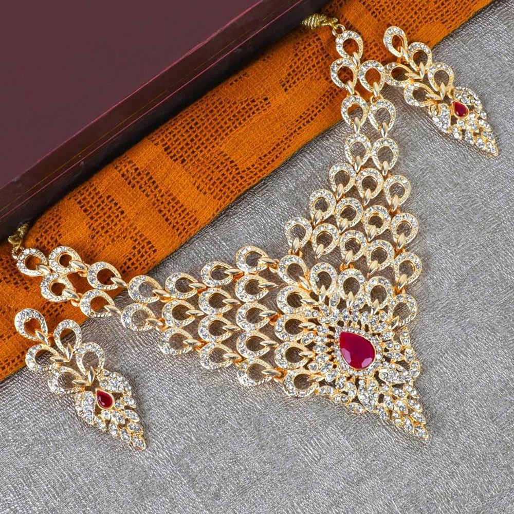 AV Universal Gold Plated Fancy Necklace Set For Women & Girl