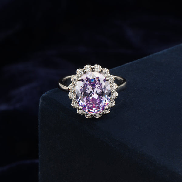 Nipura Lilac Floral Halo Ring