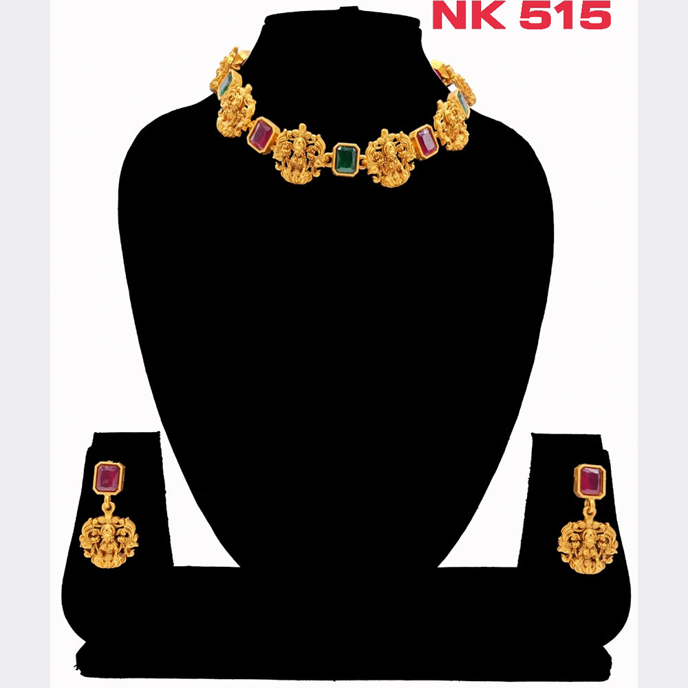 Sushi Jewellery Gold Plated Crystal Stone Choker Necklace Set