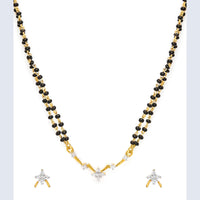 Mahi Radiant Crown Tanmaniya Chain Mangalsutra Set with Cubic Zirconia for Women (NL1101436G2)