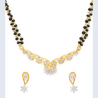 Mahi Dame Beauty Tanmaniya Chain Mangalsutra Set with Cubic Zirconia for Women (NL1101479G2)