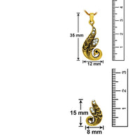 Mahi Antique Finished Gold Plated Peacock Pendant Set For Women