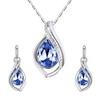 Mahi Waterdrop Montana Blue Pendant Set