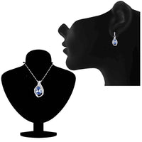 Mahi Waterdrop Montana Blue Pendant Set