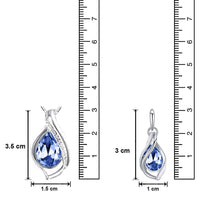 Mahi Waterdrop Montana Blue Pendant Set