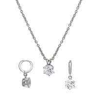 Mahi Solitaire White Round Crystal Pendant Set for Women (NL1103771RWhi)