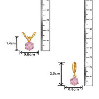 Mahi Solitaire Pink Round Crystal Pendant Set for Women (NL1103776GPin)