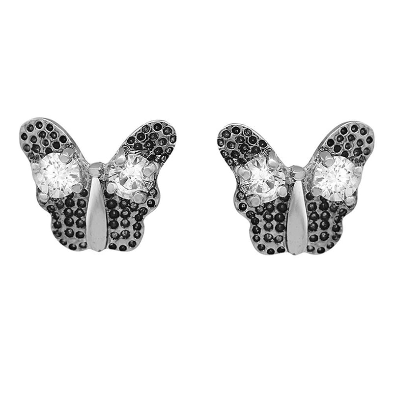 Mahi White Solitare Crystal Butterfly Shaped Pendant Set for Women (NL1103781R)