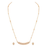 Mahi Dual Side Spikes Ethereal Solitaire Crystal Pendant Set for Women (NL1103792ZWhi)