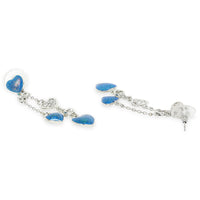 Mahi Rose Blue Heart Sparkels Crystal Layered Necklace with Dangler Earrings for Women (NL11037947RBlu)