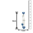 Mahi Rose Blue Heart Sparkels Crystal Layered Necklace with Dangler Earrings for Women (NL11037947RBlu)