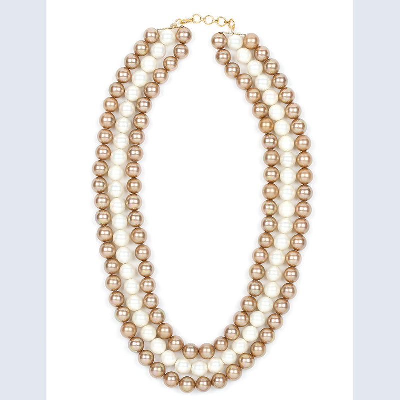 Mahi Tripple Layerd Artificial Pearl Necklace for Women (NL11037948G)