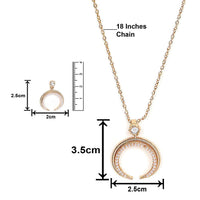 Mahi Rose Gold Plated Artificial Pearl Arc Pendant Set for Women (NL1103794ZWhi)