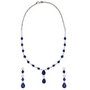 Mahi Rhodium Plated Cute & Delicate Dark Blue Crystals Necklace Set for Women (NL1103804RDBlu)