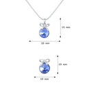 Mahi Rhodium Plated Blue Swarovski Crystal Pendant Set for Women Blue