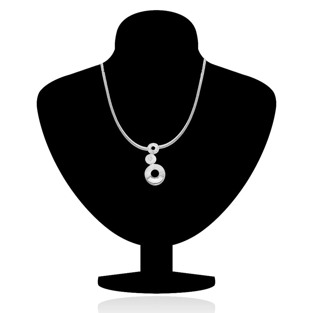 Mahi Liana Collection White Rhodium Plated Made with Swarovski Crystal Pendant Set for Women