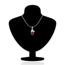 Mahi Rhodium Plated Red Marquise Peacock Pendant Set Made with Swarovski Crystal for Women