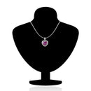 Mahi Rhodium Plated Purple Titanic Heart Pendant Set Made with Swarovski Crystal for Women