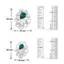 Mahi Rhodium plated Green Marigold Flower Pendant Set Made with Swarovski Crystal for Women