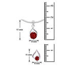 Mahi with Swarovski Crystal Red Drop Paisely Rhodium Plated Pendant Set for Women