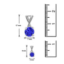 Mahi with Swarovski Crystal Dark Blue Elegant Cross Rhodium Plated Pendant Set for Women