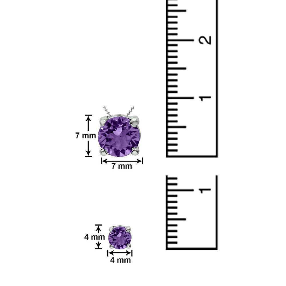 Mahi with Swarovski Crystal Violet Classic Solitaire Rhodium Plated Pendant Set for Women