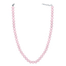 Mahi Rhodium Plated Pearl Pastel Rose Necklace with Swarovski Elements For Women