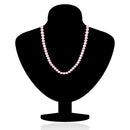 Mahi Rhodium Plated Pearl Pastel Rose Necklace with Swarovski Elements For Women