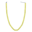 Mahi Rhodium Plated Pearl Pastel Yellow Necklace with Swarovski Elements For Women