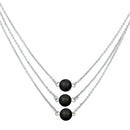Mahi Designer Multilayered Mystic Black Swarovski Pearl Necklace Mala Made of Alloy for Girls and Women