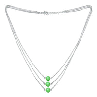 Mahi Designer Multilayered Neon Green Swarovski Pearl Necklace Mala Made of Alloy for Girls and Women