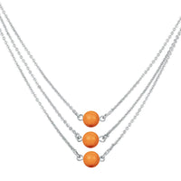 Mahi Designer Multilayered Neon Orange Swarovski Pearl Necklace Mala Made of Alloy for Girls and Women