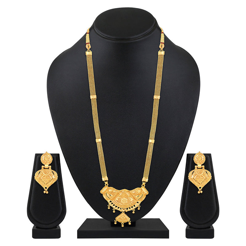 Mahi Gold Plated Traditional Wedding Necklace Set for Women (NL1108091G)