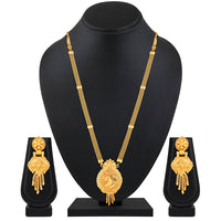 Mahi Gold Plated Traditional Wedding Necklace Set for Women (NL1108093G)