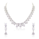 21 Nicole Jewellery Rhodium Plated Cubic Zirconia Necklace Set  - NL257