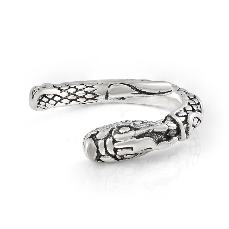 Missmister Oxidised Antique finish Brass Snake Serpent design challa Finger ring Men Women stylish Latest fashion (ORGS5915)