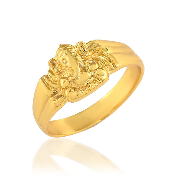 Missmister Gold plated Ganesh Ganpati Spiritual finger ring Hindu Temple jewellery Men and Women (ORMG3430)