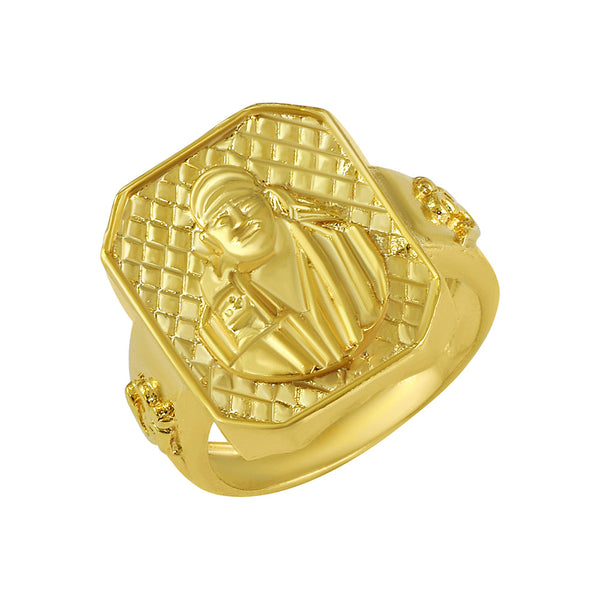 Missmister Pack Of 12 Gold Plated Shirdi Sai Baba Finger Ring Men Brass Gold Plated Ring  - ORMI5670