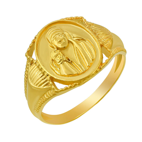 Missmister Pack Of 12 Gold Plated Shirdi Sai Baba Finger Ring Women Men Brass Gold Plated Ring  - ORMI5671