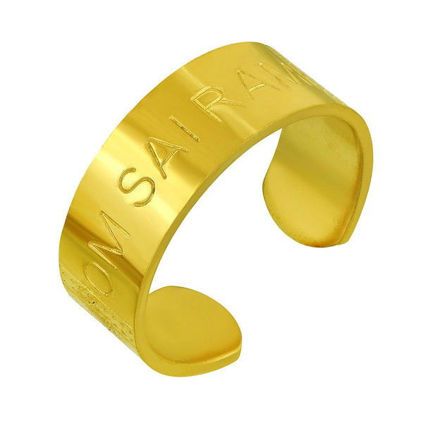 Missmister Pack Of 12 Gold Plated Shirdi Sai Baba "Om Sai Ram" Fashion Free Size Finger Ring   - ORNI8132