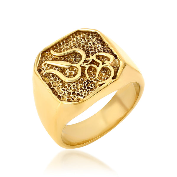 Missmister Pure Brass Om Trishul Stylish Fashion Finger Ring Men Spiritual Men Engagement Jewellery Weddingn (Orom4494)