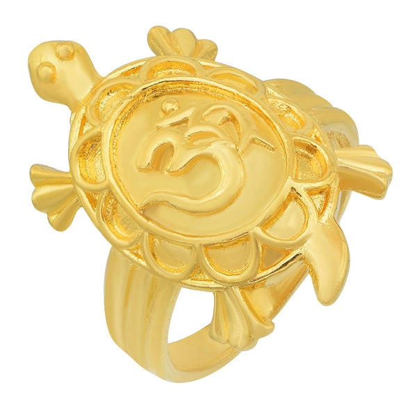 Missmister Pack Of 12 Gold Plated Om On Tortoise Adjustable Ring  - ORRM6452