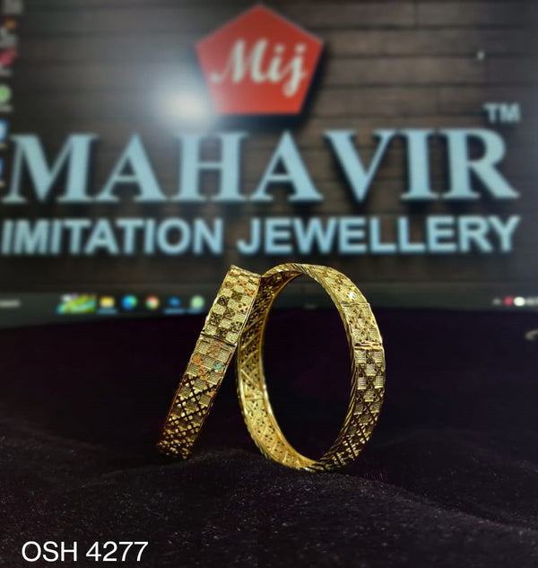 Mahavir Forming Gold Plated Bangle Set - OSH BANGALS 4277
