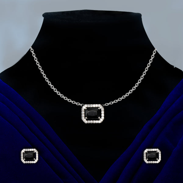 Nipura Onyx Baguette Zircon Necklace-set