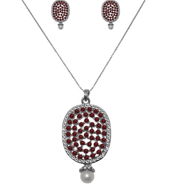 The99Jewel Silver Plated Austrian Stone Pendant Set - 1200426